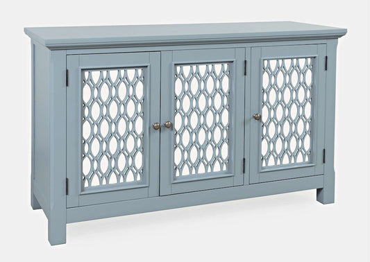 Jofran - Isabella 54in Luxury Mirrored Accent Storage Cabinet, Blue - 2252-54KD view 2