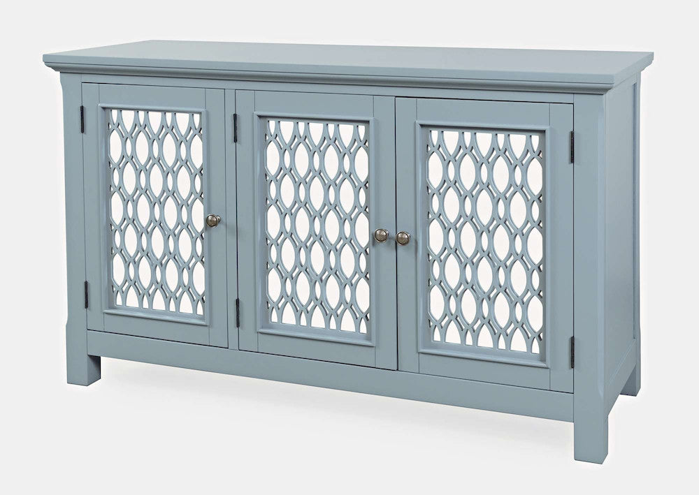 Jofran - Isabella 54in Luxury Mirrored Accent Storage Cabinet, Blue - 2252-54KD view 3