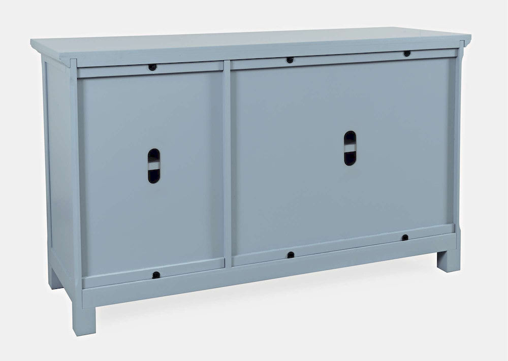 Jofran - Isabella 54in Luxury Mirrored Accent Storage Cabinet, Blue - 2252-54KD view 4