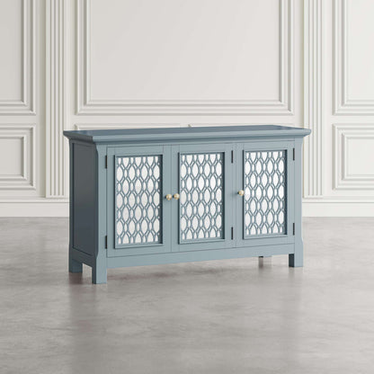 Jofran - Isabella 54in Luxury Mirrored Accent Storage Cabinet, Blue - 2252-54KD view 7