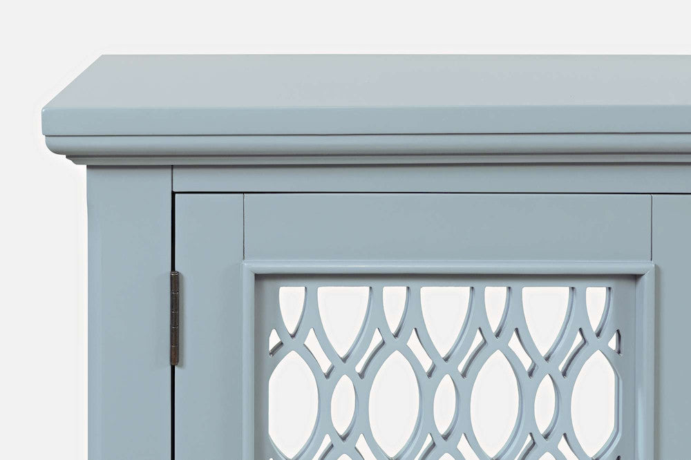 Jofran - Isabella 54in Luxury Mirrored Accent Storage Cabinet, Blue - 2252-54KD view 8