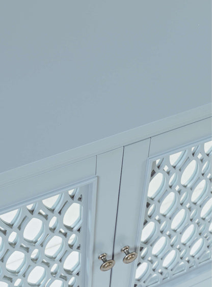 Jofran - Isabella 54in Luxury Mirrored Accent Storage Cabinet, Blue - 2252-54KD view 9