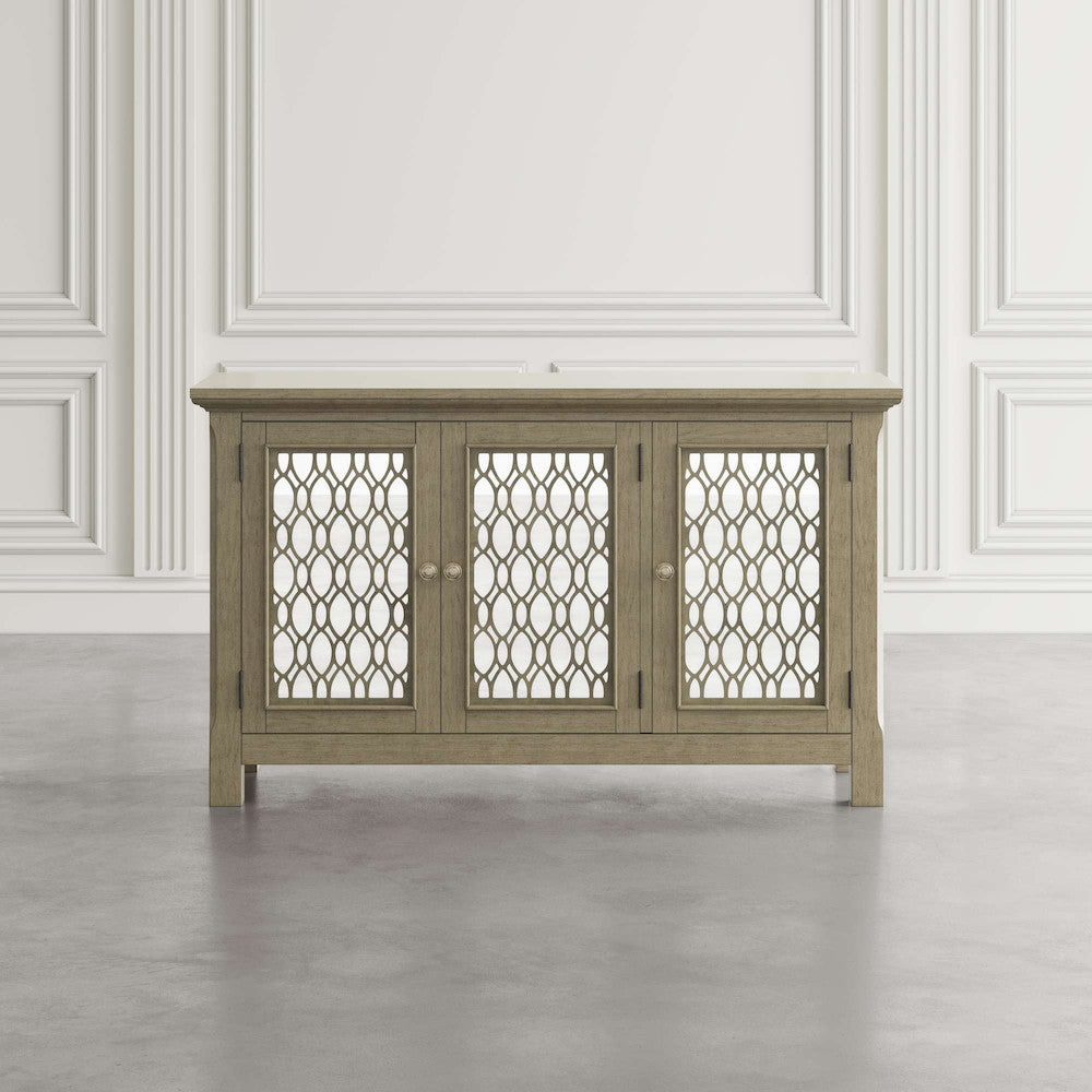 Jofran - Isabella 54in Luxury Mirrored Accent Storage Cabinet, Champagne - 2250-54KD view 6
