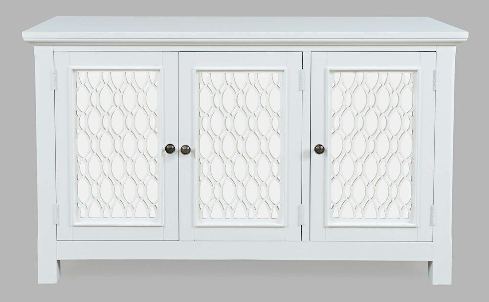 Jofran - Isabella 54in Luxury Mirrored Accent Storage Cabinet, White - 2251-54KD view 1