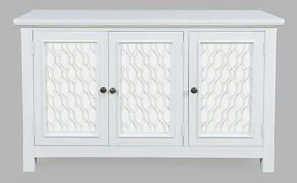 Jofran - Isabella 54in Luxury Mirrored Accent Storage Cabinet, White - 2251-54KD view 1
