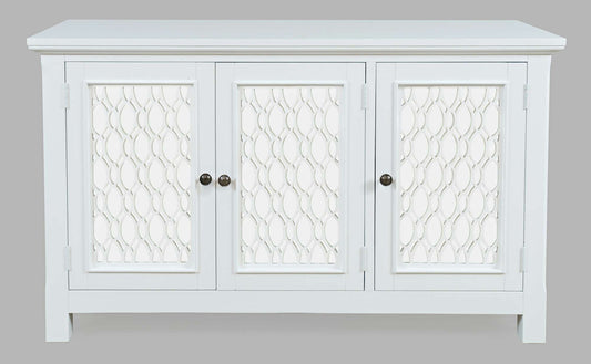 Jofran - Isabella 54in Luxury Mirrored Accent Storage Cabinet, White - 2251-54KD view 1