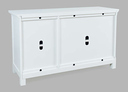 Jofran - Isabella 54in Luxury Mirrored Accent Storage Cabinet, White - 2251-54KD view 3