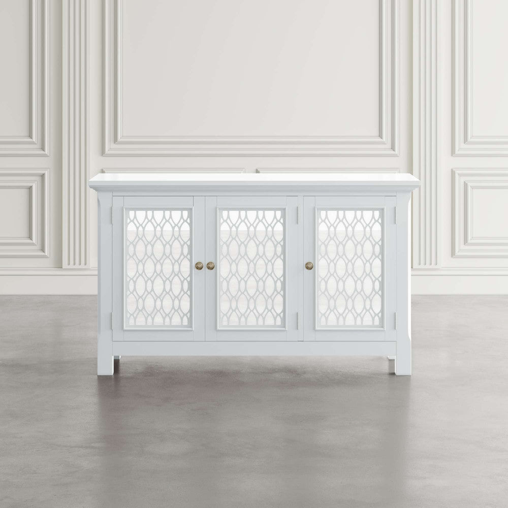Jofran - Isabella 54in Luxury Mirrored Accent Storage Cabinet, White - 2251-54KD view 5