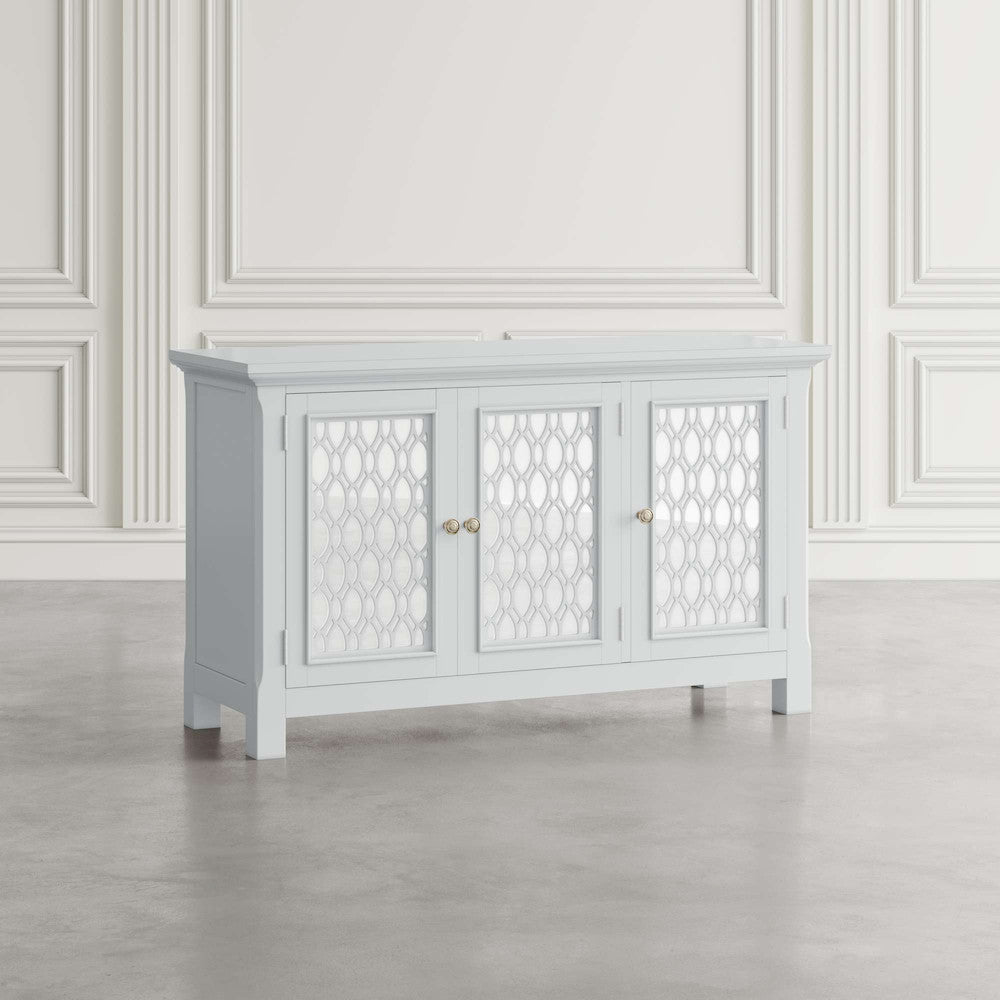 Jofran - Isabella 54in Luxury Mirrored Accent Storage Cabinet, White - 2251-54KD view 6