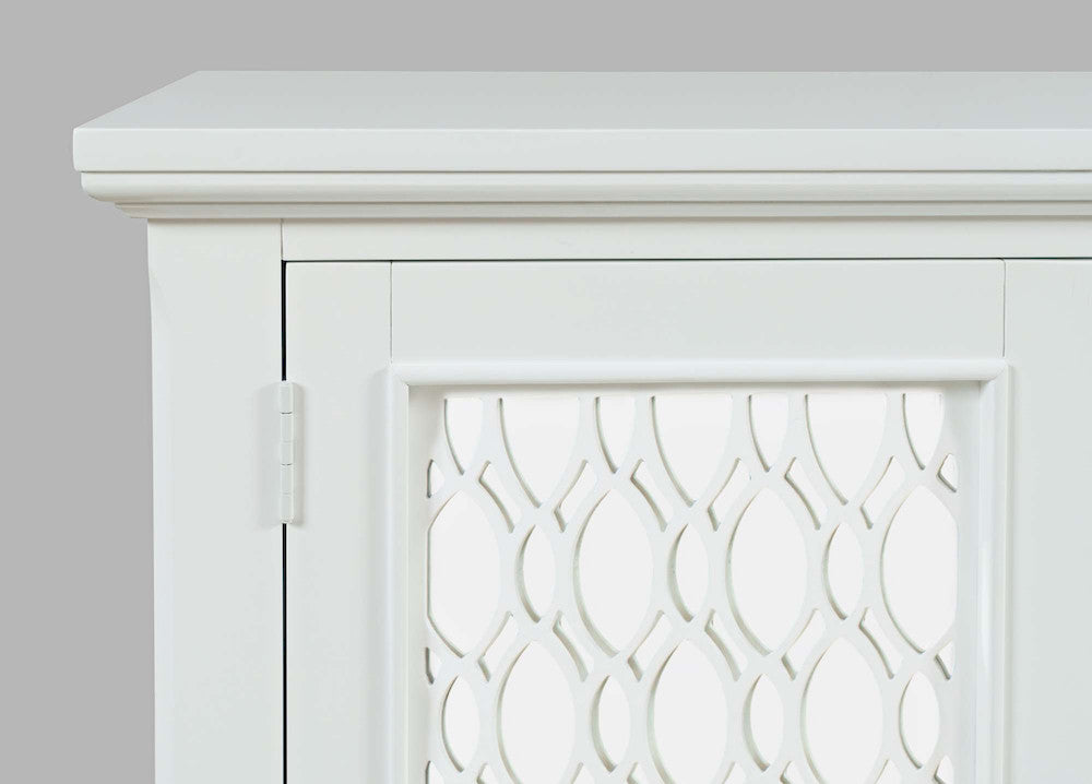 Jofran - Isabella 54in Luxury Mirrored Accent Storage Cabinet, White - 2251-54KD view 7