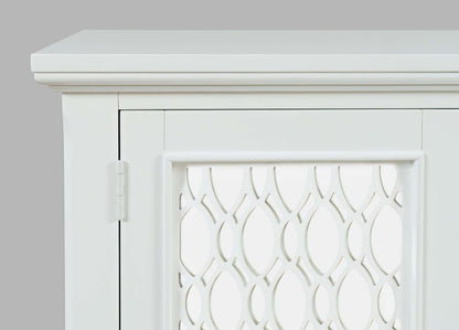 Jofran - Isabella 54in Luxury Mirrored Accent Storage Cabinet, White - 2251-54KD view 7