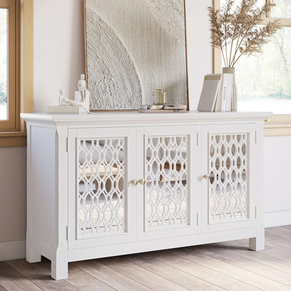 Jofran - Isabella 54in Luxury Mirrored Accent Storage Cabinet, White - 2251-54KD view 11