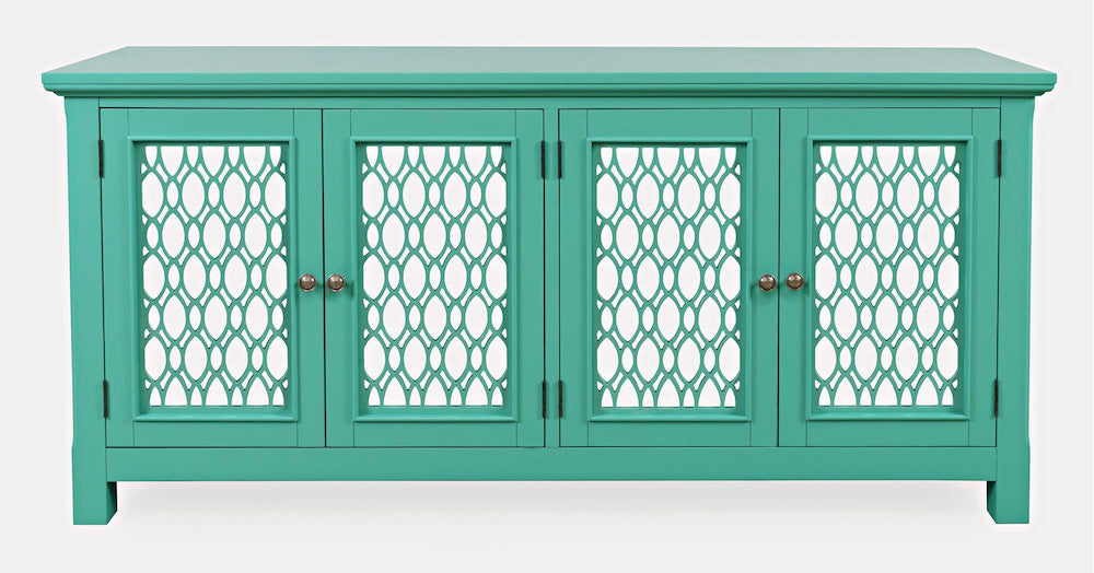 Jofran - Isabella 69in Luxury Mirrored Sideboard Storage Cabinet, Aqua - 2253-69KD view 1