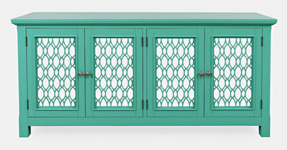 Jofran - Isabella 69in Luxury Mirrored Sideboard Storage Cabinet, Aqua - 2253-69KD view 1
