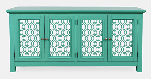 Jofran - Isabella 69in Luxury Mirrored Sideboard Storage Cabinet, Aqua - 2253-69KD view 1