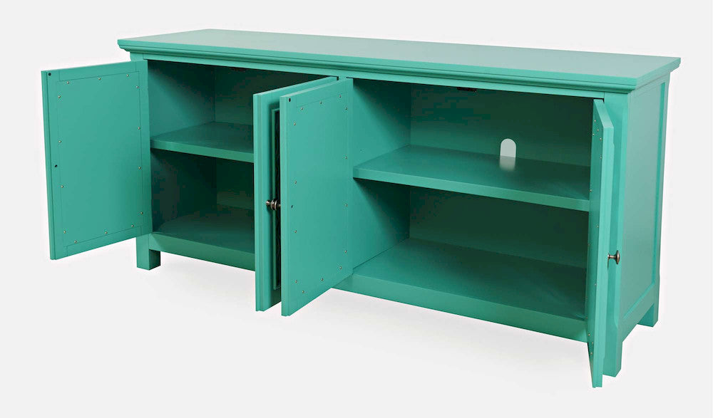 Jofran - Isabella 69in Luxury Mirrored Sideboard Storage Cabinet, Aqua - 2253-69KD view 3