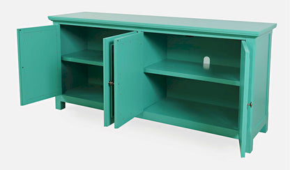 Jofran - Isabella 69in Luxury Mirrored Sideboard Storage Cabinet, Aqua - 2253-69KD view 3