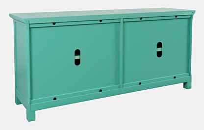 Jofran - Isabella 69in Luxury Mirrored Sideboard Storage Cabinet, Aqua - 2253-69KD view 4