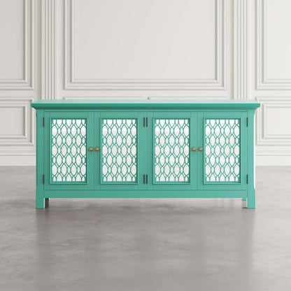 Jofran - Isabella 69in Luxury Mirrored Sideboard Storage Cabinet, Aqua - 2253-69KD view 6