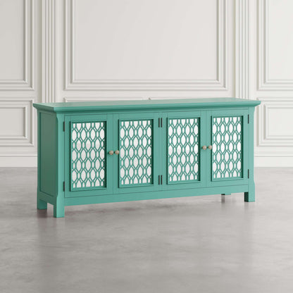 Jofran - Isabella 69in Luxury Mirrored Sideboard Storage Cabinet, Aqua - 2253-69KD view 7