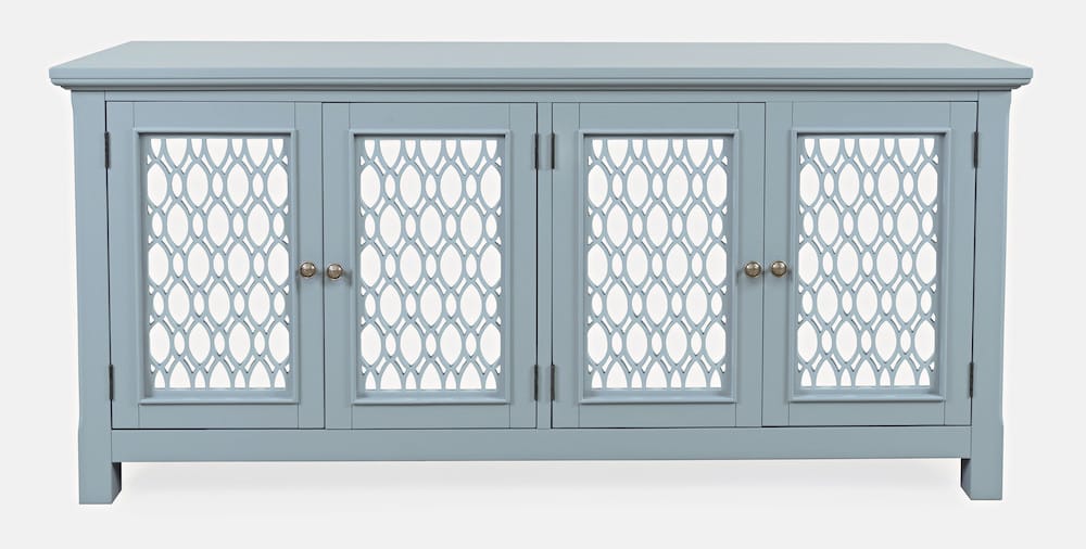 Jofran - Isabella 69in Luxury Mirrored Sideboard Storage Cabinet, Blue - 2252-69KD view 1