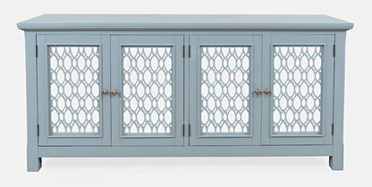 Jofran - Isabella 69in Luxury Mirrored Sideboard Storage Cabinet, Blue - 2252-69KD view 1