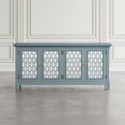 Jofran - Isabella 69in Luxury Mirrored Sideboard Storage Cabinet, Blue - 2252-69KD view 6