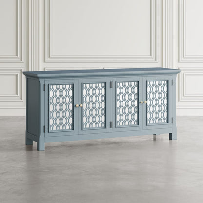 Jofran - Isabella 69in Luxury Mirrored Sideboard Storage Cabinet, Blue - 2252-69KD view 7