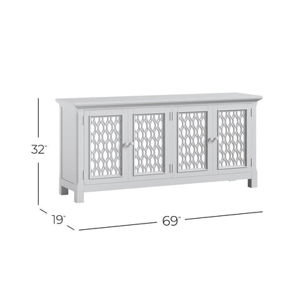 Jofran - Isabella 69in Luxury Mirrored Sideboard Storage Cabinet, Blue - 2252-69KD view 11