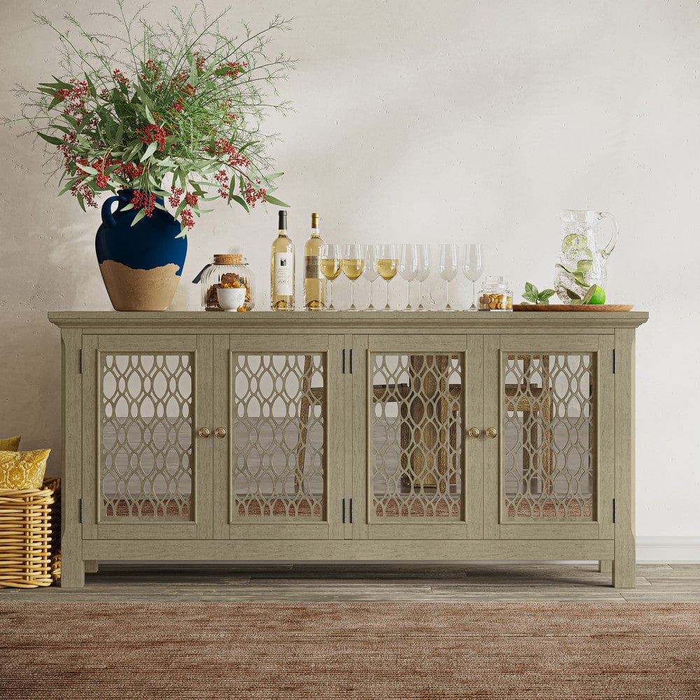 Jofran - Isabella 69in Luxury Mirrored Sideboard Storage Cabinet, Champagne - 2250-69KD view 8