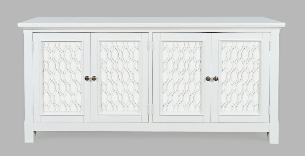 Jofran - Isabella 69in Luxury Mirrored Sideboard Storage Cabinet, White - 2251-69KD view 1