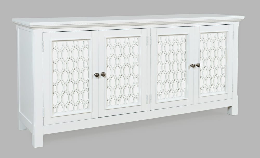 Jofran - Isabella 69in Luxury Mirrored Sideboard Storage Cabinet, White - 2251-69KD view 2