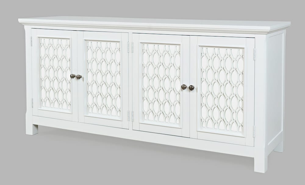 Jofran - Isabella 69in Luxury Mirrored Sideboard Storage Cabinet, White - 2251-69KD view 3