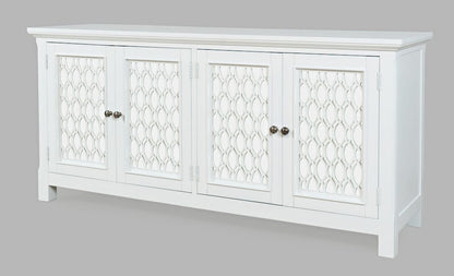 Jofran - Isabella 69in Luxury Mirrored Sideboard Storage Cabinet, White - 2251-69KD view 3
