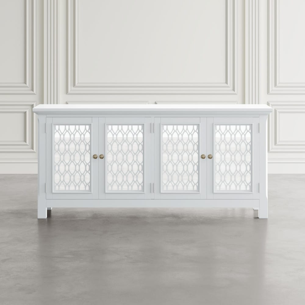 Jofran - Isabella 69in Luxury Mirrored Sideboard Storage Cabinet, White - 2251-69KD view 6