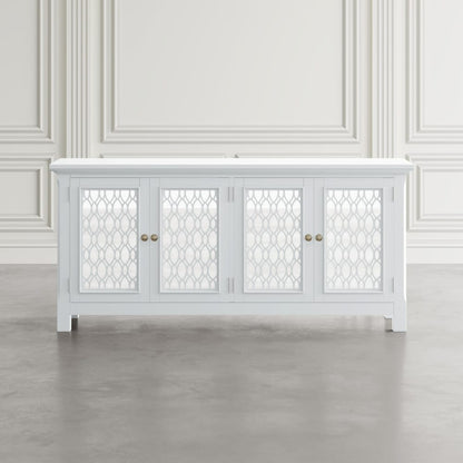 Jofran - Isabella 69in Luxury Mirrored Sideboard Storage Cabinet, White - 2251-69KD view 6