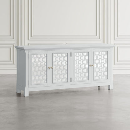 Jofran - Isabella 69in Luxury Mirrored Sideboard Storage Cabinet, White - 2251-69KD view 7