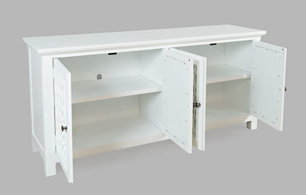 Jofran - Isabella 69in Luxury Mirrored Sideboard Storage Cabinet, White - 2251-69KD view 10
