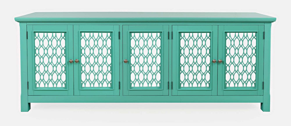Jofran - Isabella 86in Luxury Mirrored Sideboard Storage Cabinet, Aqua - 2253-86KD view 1