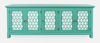 Jofran - Isabella 86in Luxury Mirrored Sideboard Storage Cabinet, Aqua - 2253-86KD view 1