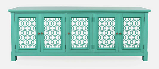 Jofran - Isabella 86in Luxury Mirrored Sideboard Storage Cabinet, Aqua - 2253-86KD view 1