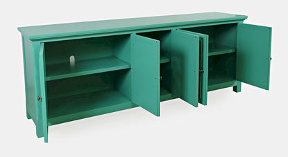 Jofran - Isabella 86in Luxury Mirrored Sideboard Storage Cabinet, Aqua - 2253-86KD view 2