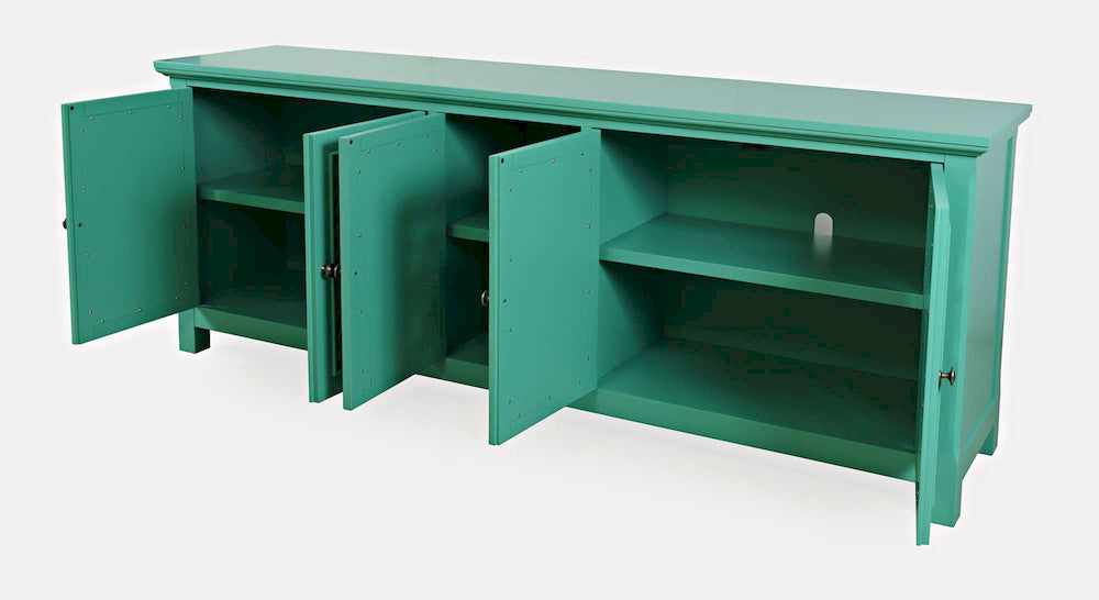 Jofran - Isabella 86in Luxury Mirrored Sideboard Storage Cabinet, Aqua - 2253-86KD view 3