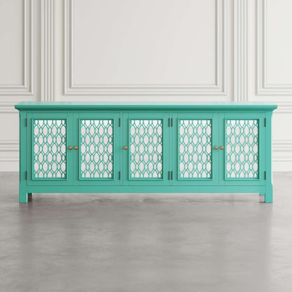 Jofran - Isabella 86in Luxury Mirrored Sideboard Storage Cabinet, Aqua - 2253-86KD view 6