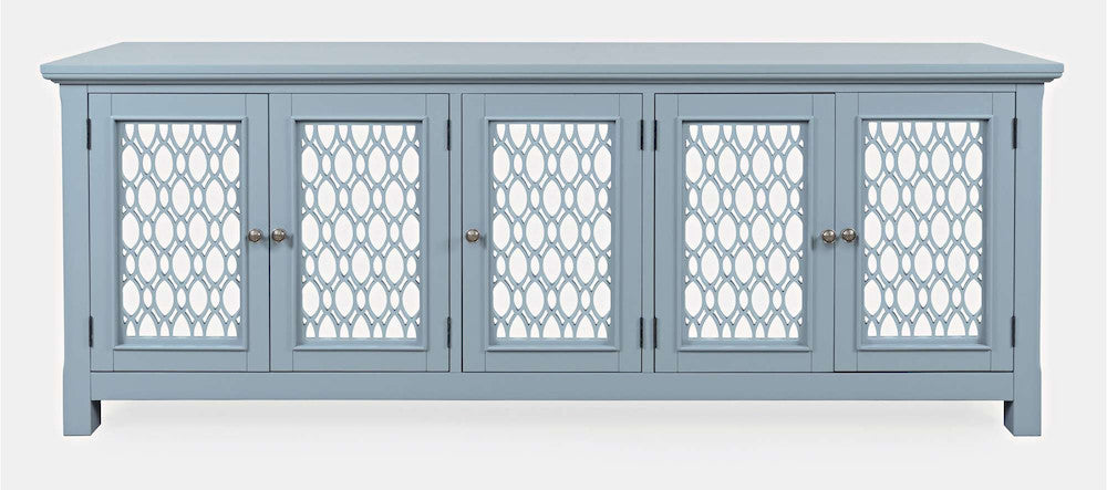Jofran - Isabella 86in Luxury Mirrored Sideboard Storage Cabinet, Blue - 2252-86KD view 1