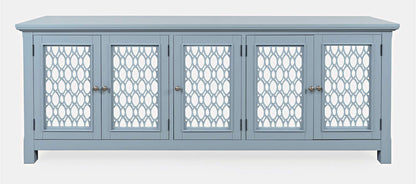 Jofran - Isabella 86in Luxury Mirrored Sideboard Storage Cabinet, Blue - 2252-86KD view 1
