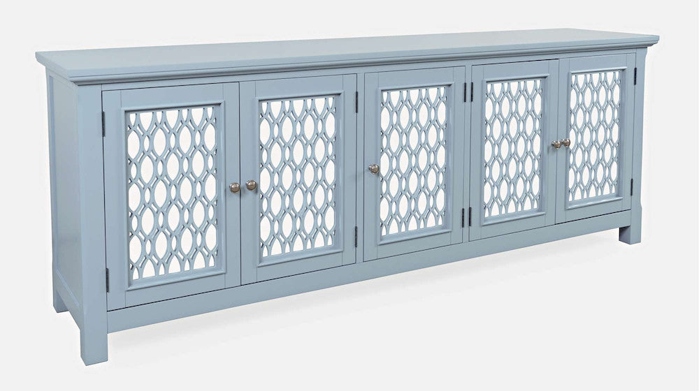 Jofran - Isabella 86in Luxury Mirrored Sideboard Storage Cabinet, Blue - 2252-86KD view 2