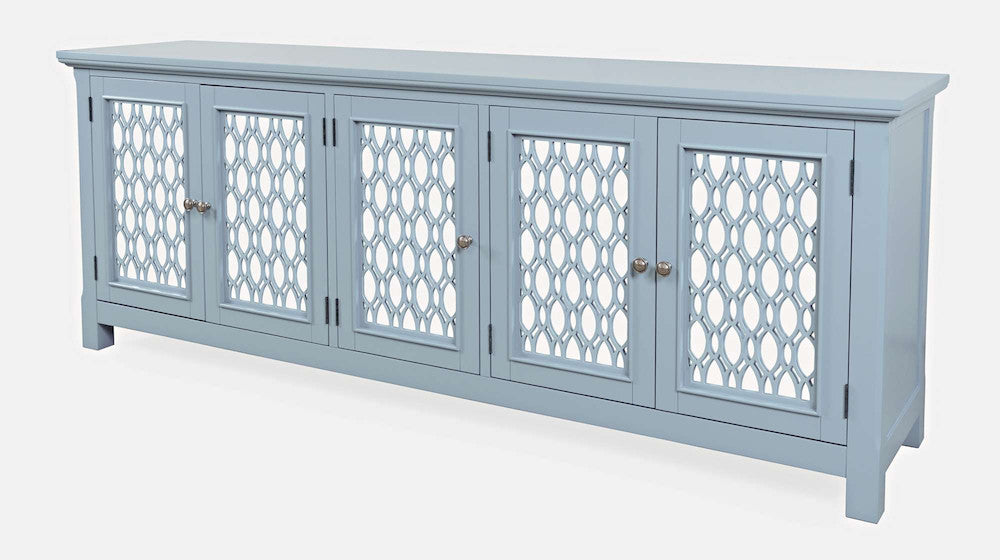 Jofran - Isabella 86in Luxury Mirrored Sideboard Storage Cabinet, Blue - 2252-86KD view 3
