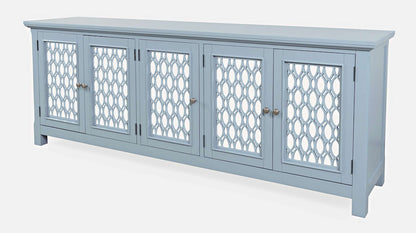 Jofran - Isabella 86in Luxury Mirrored Sideboard Storage Cabinet, Blue - 2252-86KD view 3