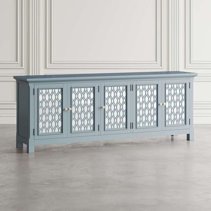 Jofran - Isabella 86in Luxury Mirrored Sideboard Storage Cabinet, Blue - 2252-86KD view 7